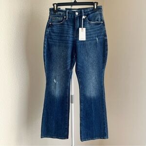 Good American Good Petite Boot Cut Mid Rise Indigo Jeans 2/26 NWT
